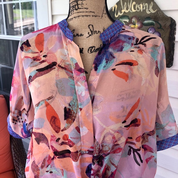 🛑SOLD🛑💕EUC Calvin Klein Pink Sheer Top💕 - Picture 5 of 10